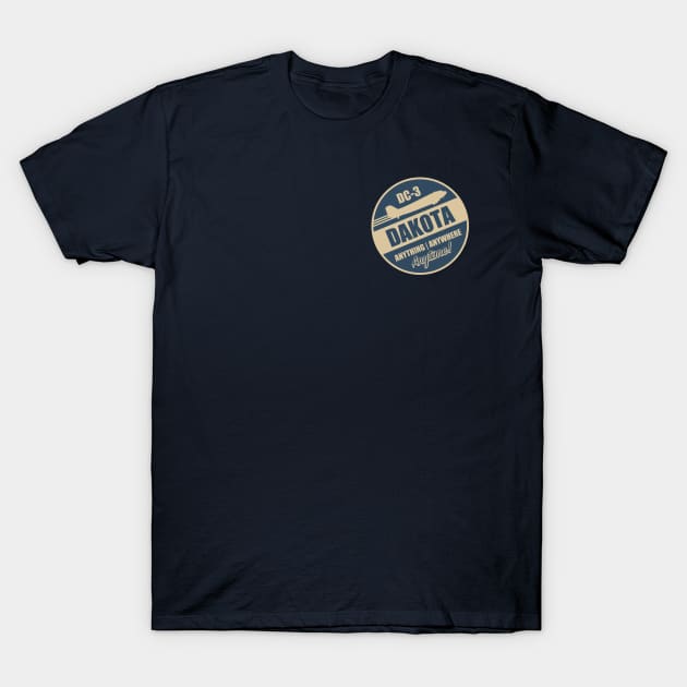 DC-3 Dakota (Small logo) T-Shirt by TCP